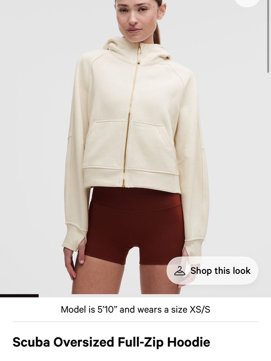 lululemon athletica Tops - lululemon athletica Cream Full-Zip Scuba Hoodie